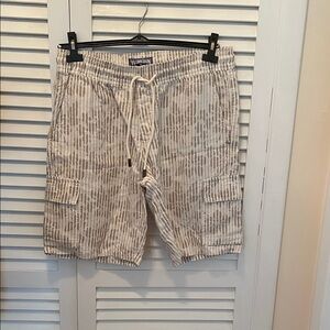 Vilebrequin Light Brown Striped Cargo Linen Shorts L